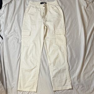 white hollister cargo pants